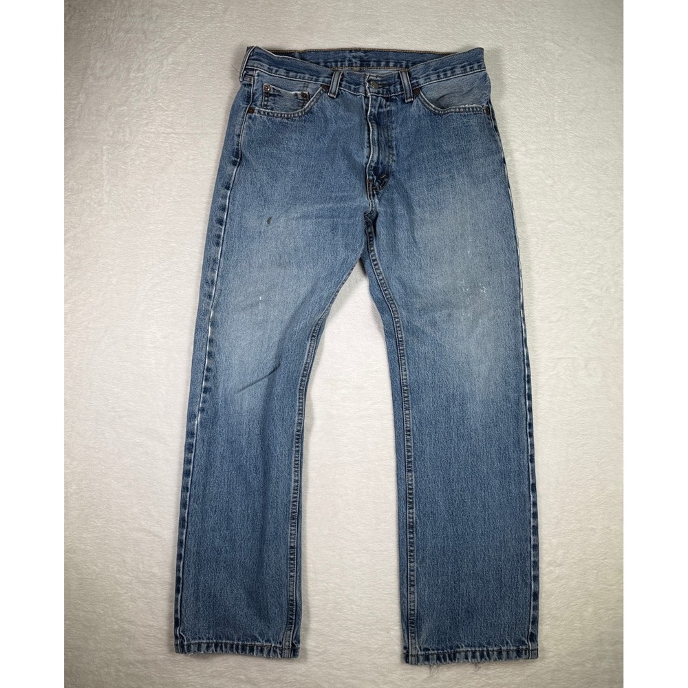 Levi's 505‎ Regular Fit Straight Leg Blue Denim Jeans Mens Size 32x30